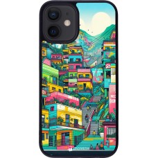 iPhone 12 mini Case Hülle - Silikon schwarz Medellin Comuna 13 Kunst