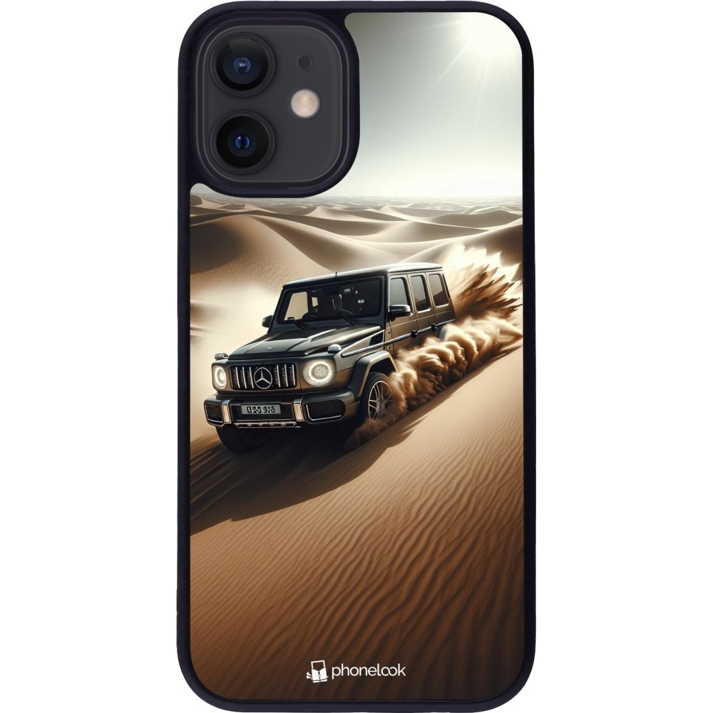 iPhone 12 mini Case Hülle - Silikon schwarz Mercedes G Drift Wueste