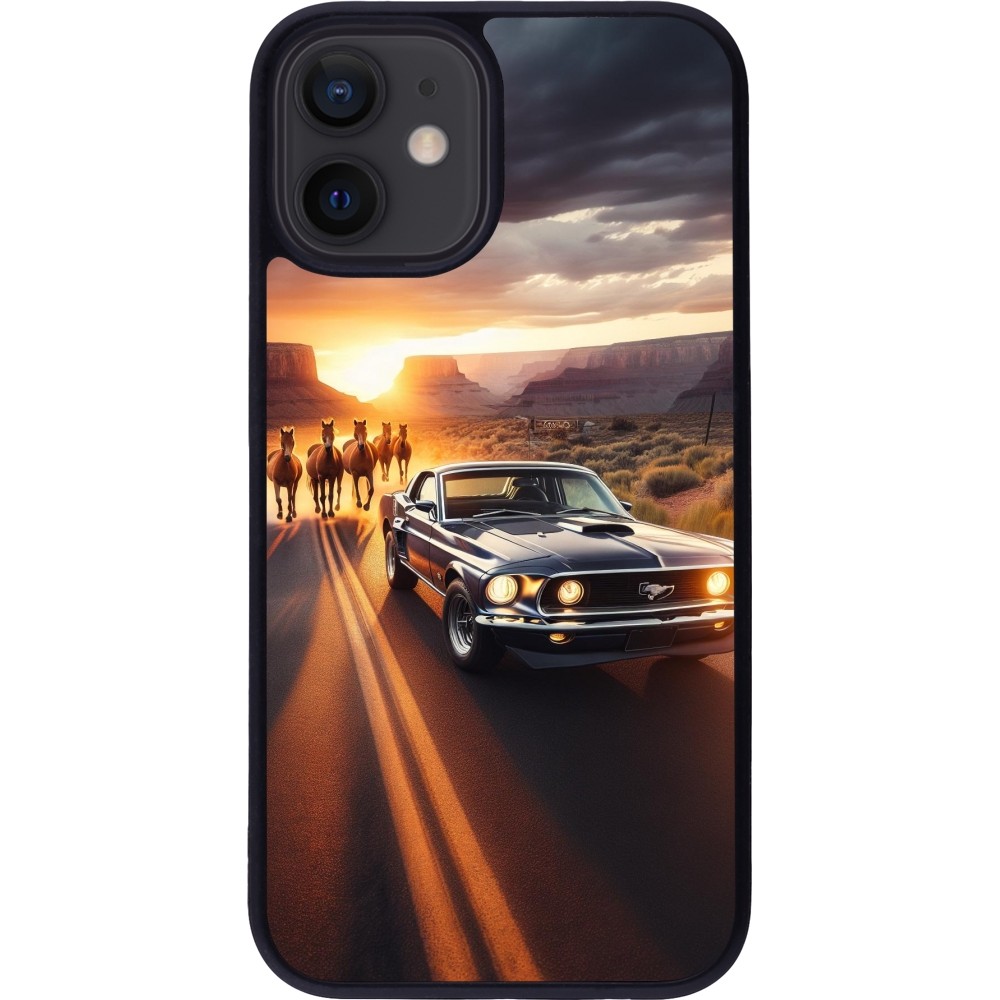 iPhone 12 mini Case Hülle - Silikon schwarz Mustang 69 Grand Canyon