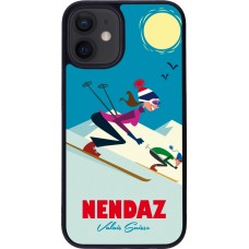 iPhone 12 mini Case Hülle - Silikon schwarz Nendaz Ski Downhill