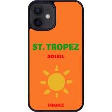 iPhone 12 mini Case Hülle - Silikon schwarz Pop Summer Destination St-Tropez