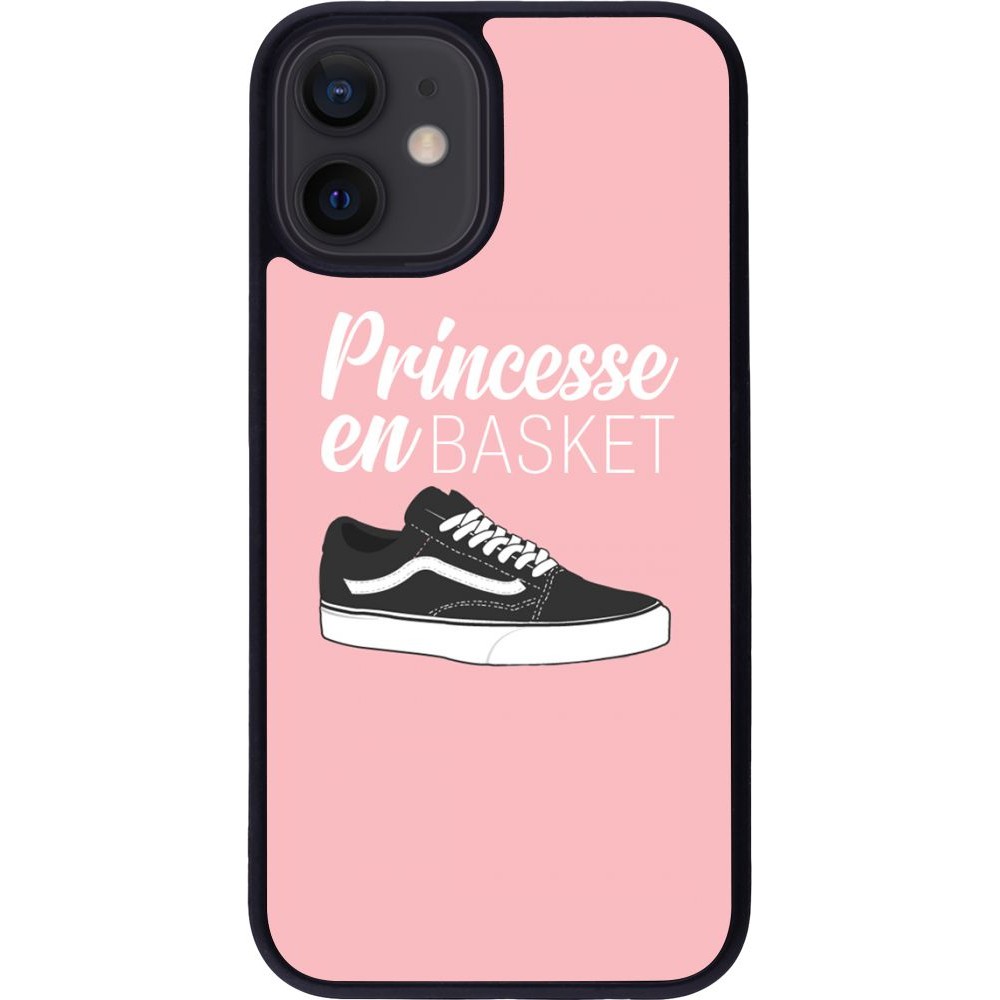 Hülle iPhone 12 mini - Silikon schwarz princesse en basket