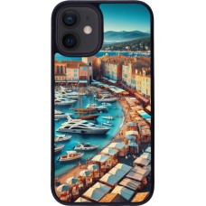 iPhone 12 mini Case Hülle - Silikon schwarz Saint-Tropez Strand