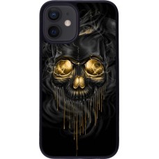 Hülle iPhone 12 mini - Silikon schwarz Skull 02