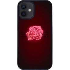 iPhone 12 mini Case Hülle - Silikon schwarz Spring 23 neon rose