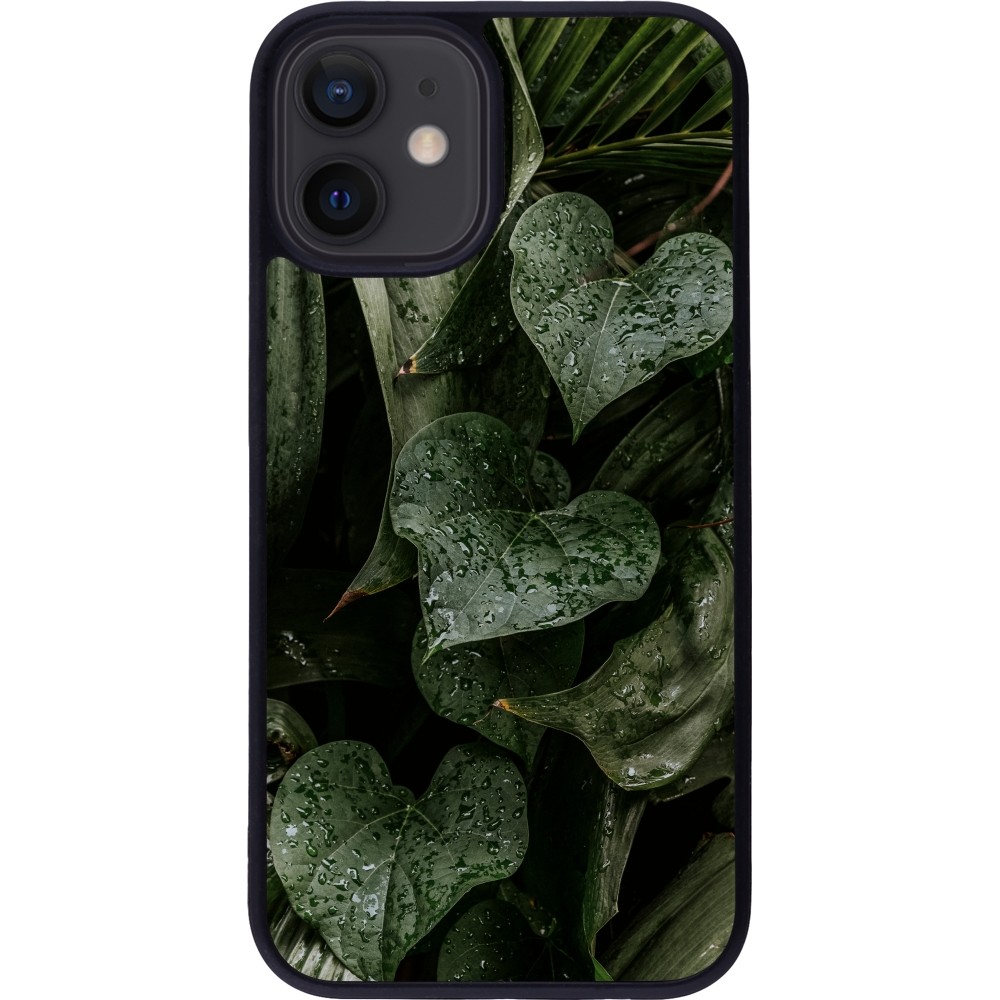 iPhone 12 mini Case Hülle - Silikon schwarz Spring 23 fresh plants