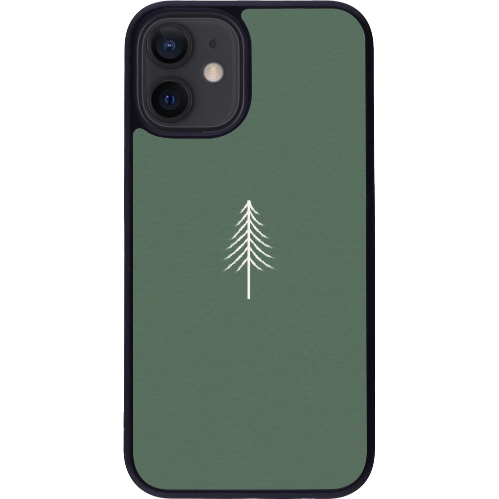 iPhone 12 mini Case Hülle - Silikon schwarz Christmas 22 minimalist tree