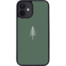 iPhone 12 mini Case Hülle - Silikon schwarz Christmas 22 minimalist tree