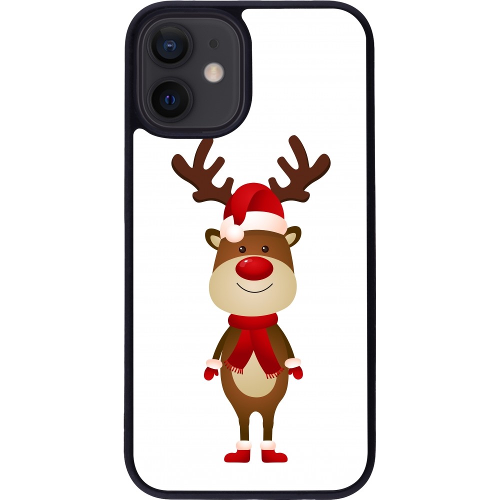 iPhone 12 mini Case Hülle - Silikon schwarz Christmas 22 reindeer