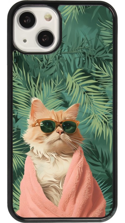 iPhone 13 Case Hülle - Cat Summer Palms