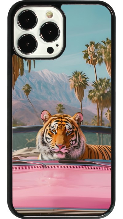 iPhone 13 Pro Max Case Hülle - Tiger Auto rosa