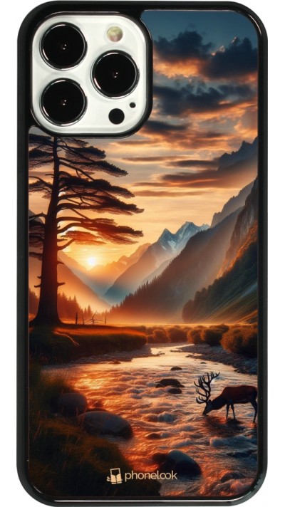 iPhone 13 Pro Max Case Hülle - Tal Sonnenuntergang Hirsch Baum