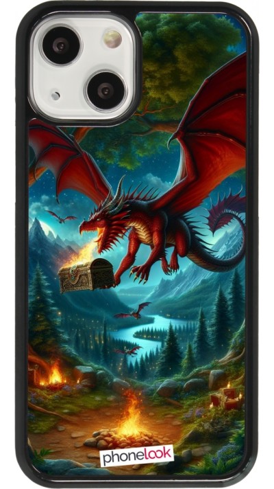 iPhone 13 mini Case Hülle - Drache Fliegend Wald Schatz