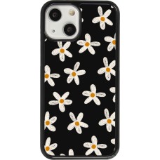 iPhone 13 mini Case Hülle - Easter 2024 white on black flower