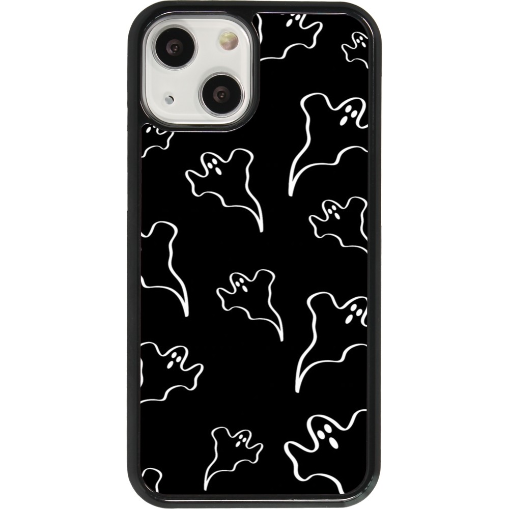 iPhone 13 mini Case Hülle - Halloween 2024 black and white ghosts