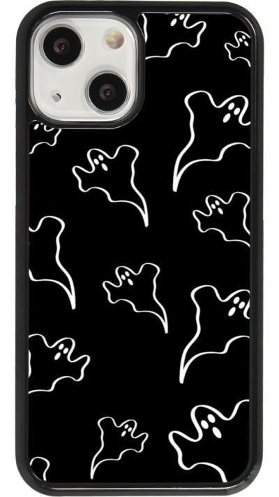 iPhone 13 mini Case Hülle - Halloween 2024 black and white ghosts