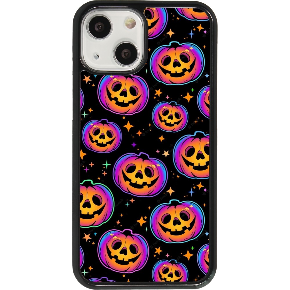 iPhone 13 mini Case Hülle - Halloween 2024 rainbow pumpkins