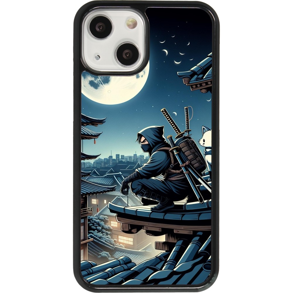 iPhone 13 mini Case Hülle - Ninja unter dem Mond