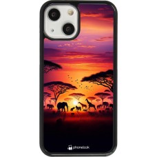 iPhone 13 mini Case Hülle - Safari Sonnenuntergang Wildtiere