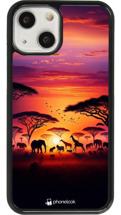 iPhone 13 mini Case Hülle - Safari Sonnenuntergang Wildtiere