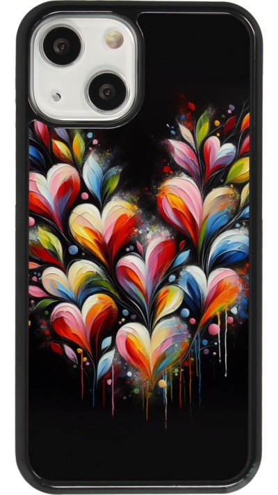 iPhone 13 mini Case Hülle - Valentin 2024 Schwarzes Herz Abstrakt