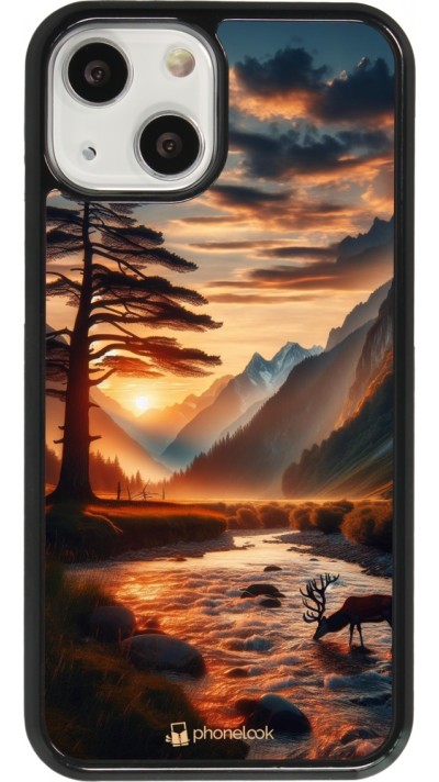 iPhone 13 mini Case Hülle - Tal Sonnenuntergang Hirsch Baum