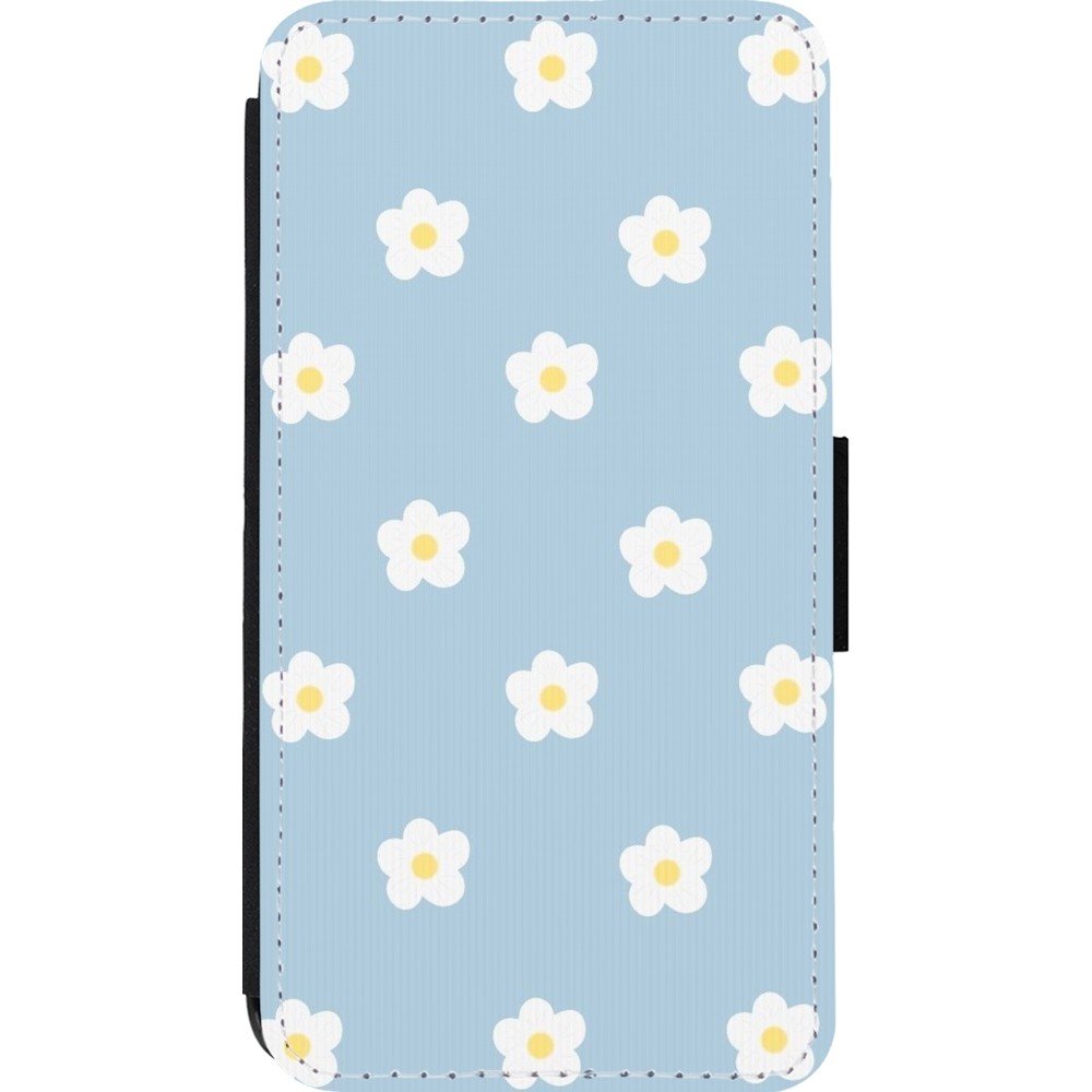 iPhone 13 mini Case Hülle - Wallet schwarz Easter 2024 daisy flower