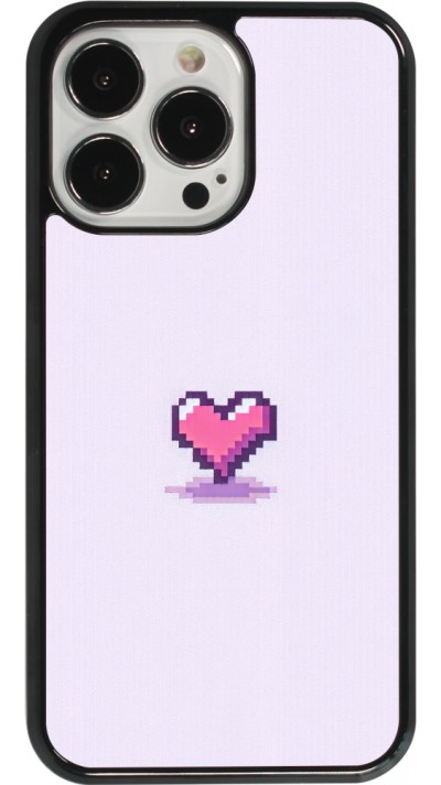 iPhone 13 Pro Case Hülle - Pixel Herz Hellviolett