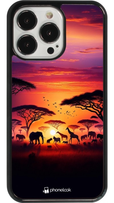 iPhone 13 Pro Case Hülle - Safari Sonnenuntergang Wildtiere