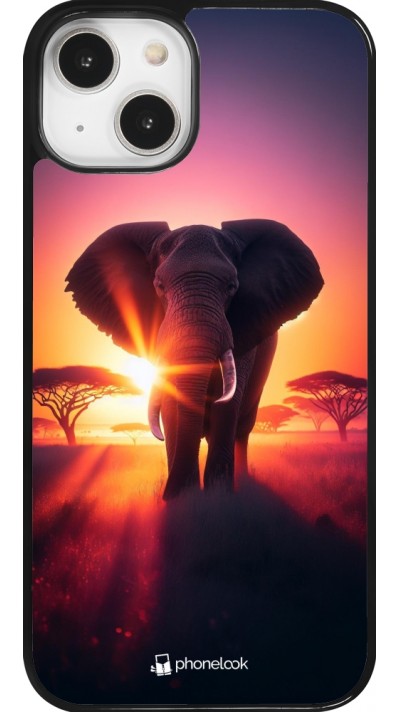 iPhone 14 Case Hülle - Elefant Sonnenaufgang Schönheit