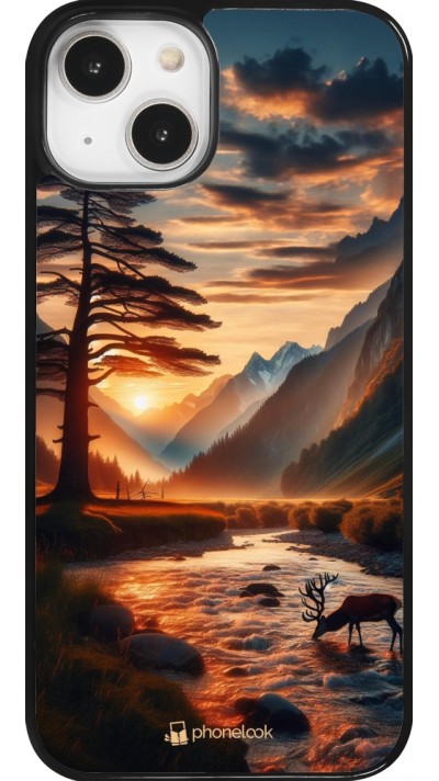 iPhone 14 Case Hülle - Tal Sonnenuntergang Hirsch Baum