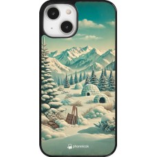 iPhone 14 Case Hülle - Vintage Schneebedeckter Berg Iglu