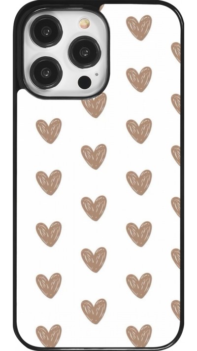 iPhone 14 Pro Max Case Hülle - Autumn 2024 brown hearts