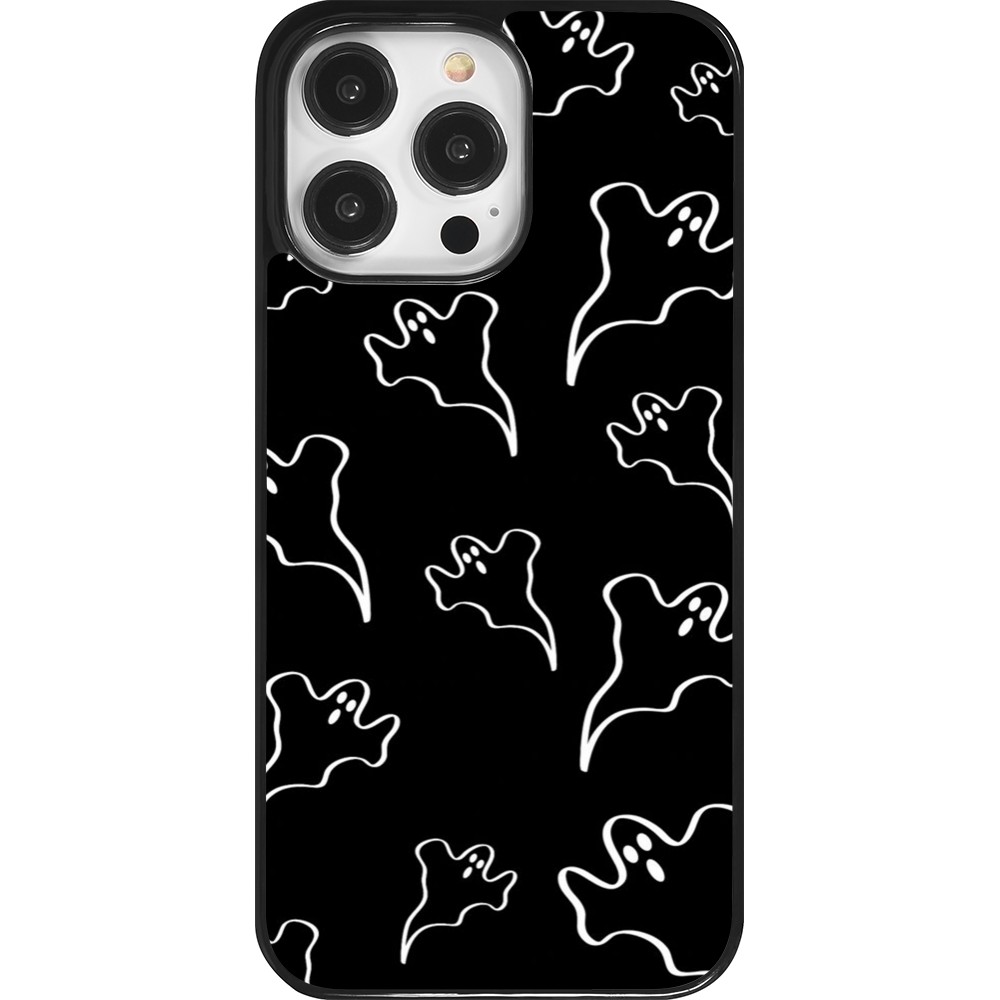 iPhone 14 Pro Max Case Hülle - Halloween 2024 black and white ghosts