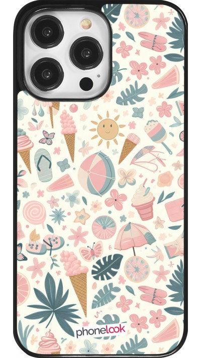 iPhone 14 Pro Max Case Hülle - Sommer Pink Muster