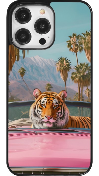 iPhone 14 Pro Max Case Hülle - Tiger Auto rosa