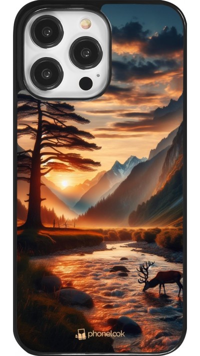 iPhone 14 Pro Max Case Hülle - Tal Sonnenuntergang Hirsch Baum