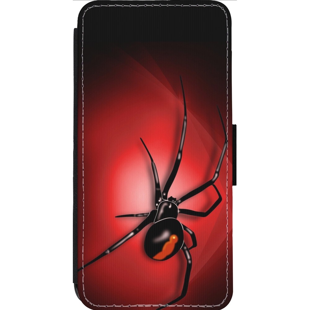 iPhone 14 Pro Max Case Hülle - Wallet schwarz Halloween 2023 spider black widow