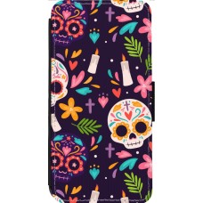 iPhone 14 Pro Max Case Hülle - Wallet schwarz Halloween 2023 mexican style