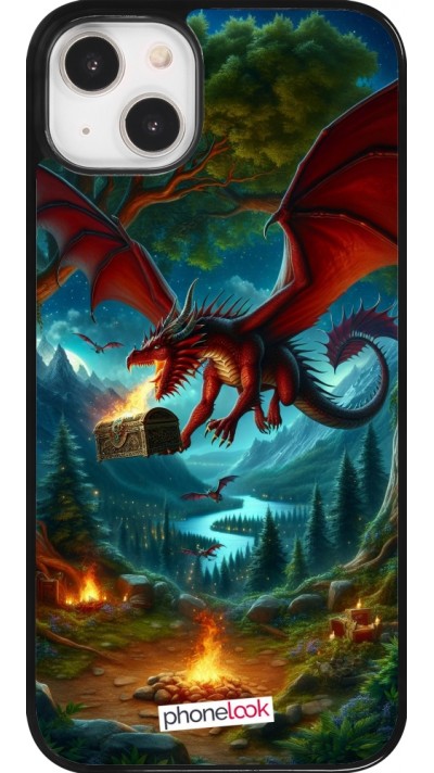 iPhone 14 Plus Case Hülle - Drache Fliegend Wald Schatz