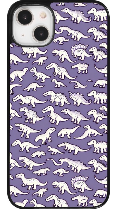 iPhone 14 Plus Case Hülle - Mini-Dino-Muster violett