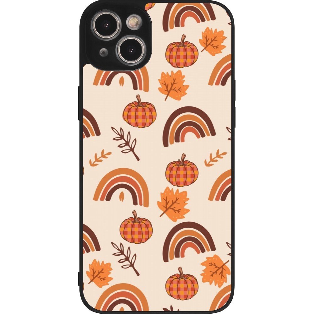 iPhone 14 Plus Case Hülle - Silikon schwarz Autumn 2024 rainbow