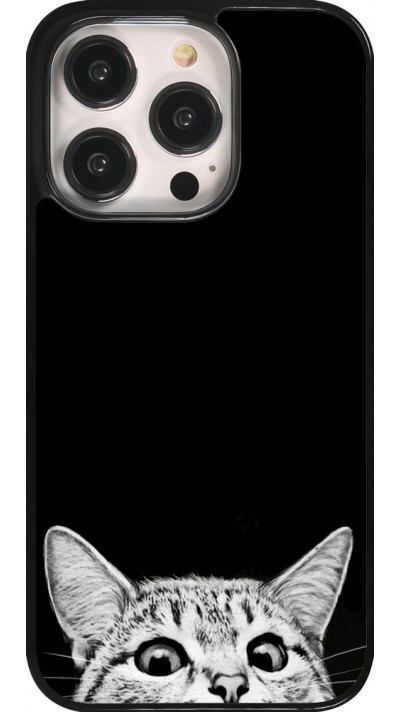 Coque iPhone 14 Pro - Cat Looking Up Black