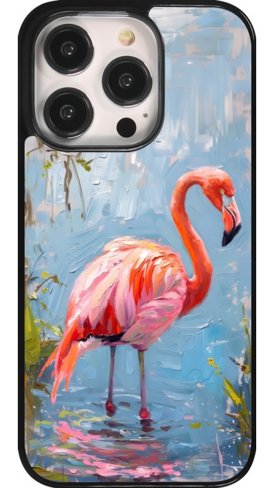 iPhone 14 Pro Case Hülle - Paint Flamingo