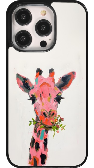 iPhone 14 Pro Case Hülle - Pink Girafe Paint