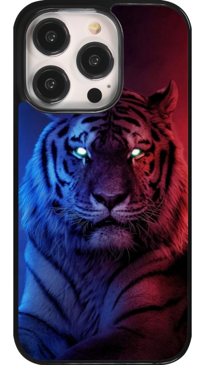 iPhone 14 Pro Case Hülle - Tiger Blue Red