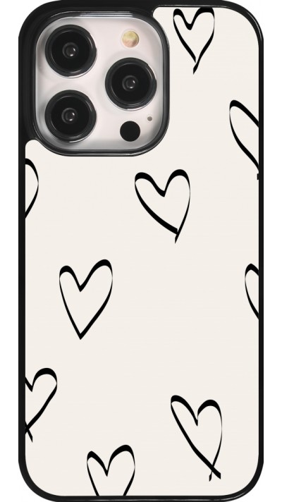 iPhone 14 Pro Case Hülle - Valentine 2023 minimalist hearts