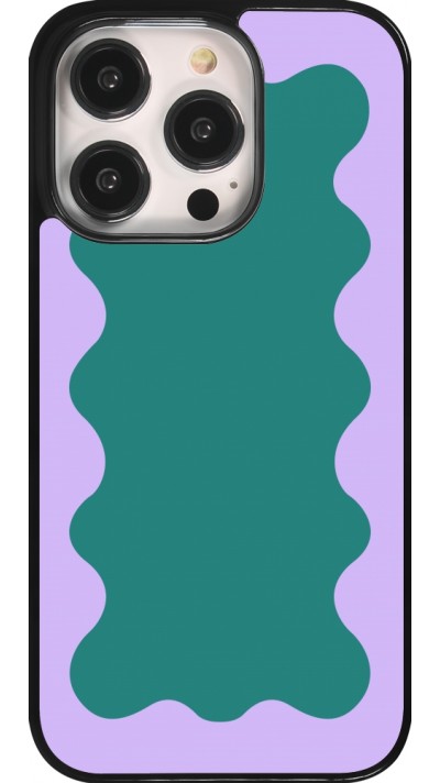 iPhone 14 Pro Case Hülle - Wavy Rectangle Green Purple