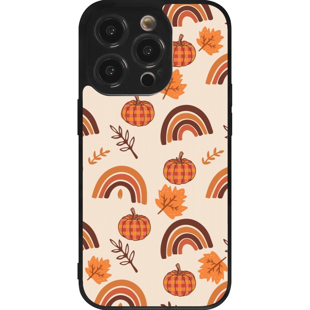 iPhone 14 Pro Case Hülle - Silikon schwarz Autumn 2024 rainbow