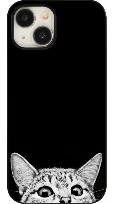 iPhone 15 Case Hülle - Cat Looking Up Black